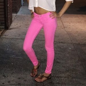 Hot pink jeans